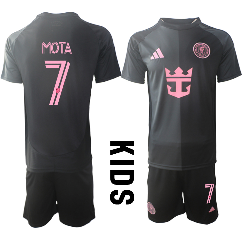 Youth 2025-2026 Club Inter Milan CF away Black 7 Soccer Jersey